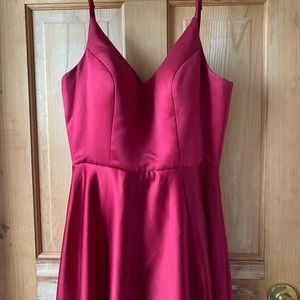 Red Satin Prom Dress